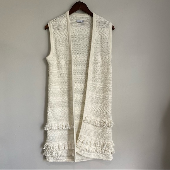 VINCE Fringe 40" Open Cardigan Sweater Vest - Picture 7 of 7